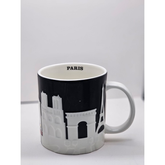 Starbucks Other - Starbucks Paris Mug Collector Series 16oz Black White 3D Relief 2011